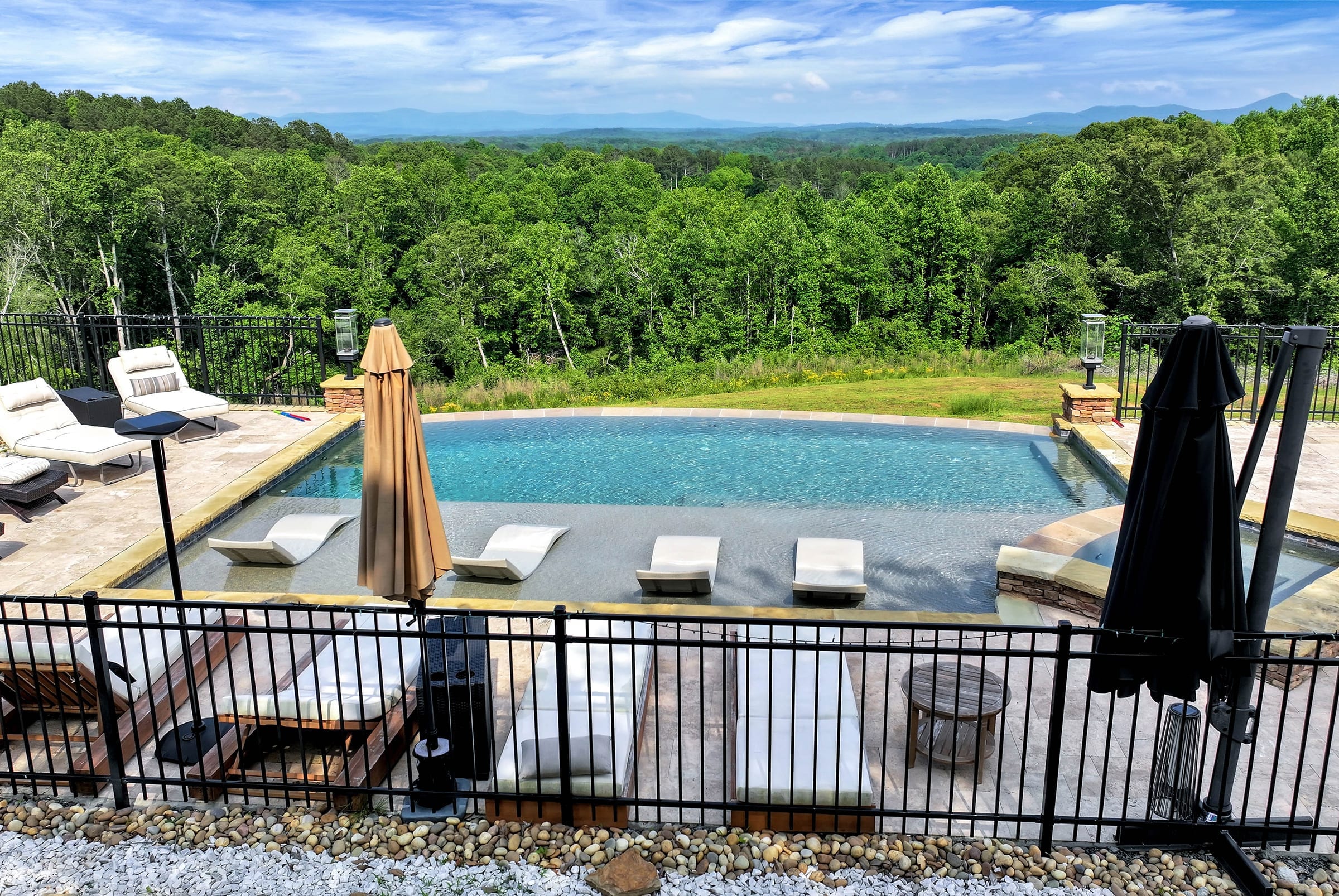 Infinity pool overlooking the mountains